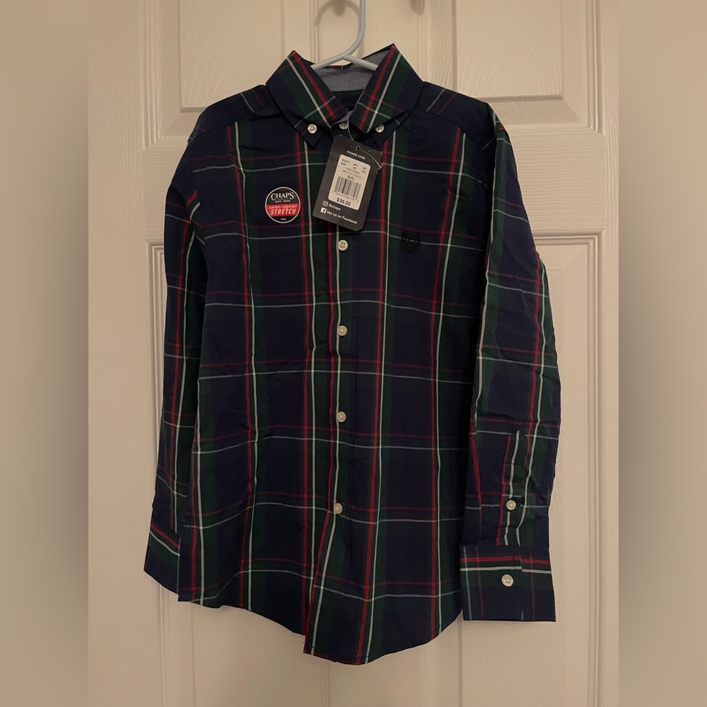 Chaps Boy’s Multicolor Plaid Button Down Shirt